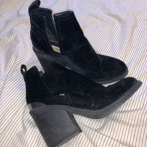 Steven Madden Black Velvet Booties